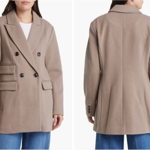 BCBGMAXAZRIA Taupe Double Breasted  Coat